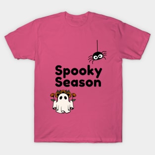 Spooky Season Halloween Fun Ghost and Spider T-Shirt